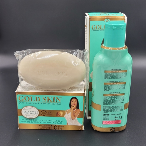 Skincare Gold Skin Clarifying Body Lotion With Soap Snail Slime Rapid